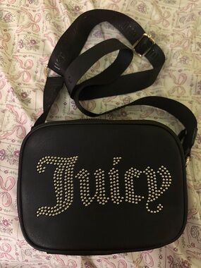 Juicy Couture Black Crossbody Bag with Gold Stud Logo